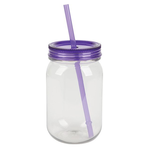 Bootlegger rPET Mason Jar Tumbler w/ Straw, 27oz.