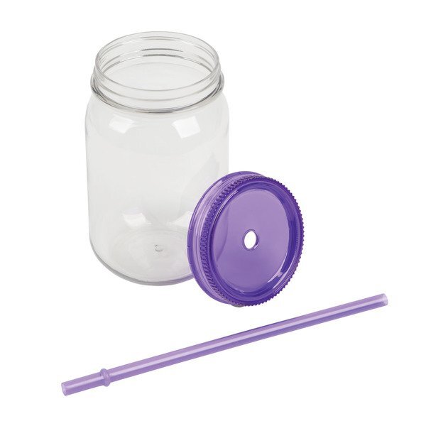 Bootlegger rPET Mason Jar Tumbler w/ Straw, 27oz.