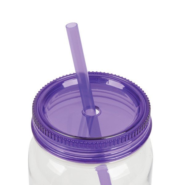 Bootlegger rPET Mason Jar Tumbler w/ Straw, 27oz.