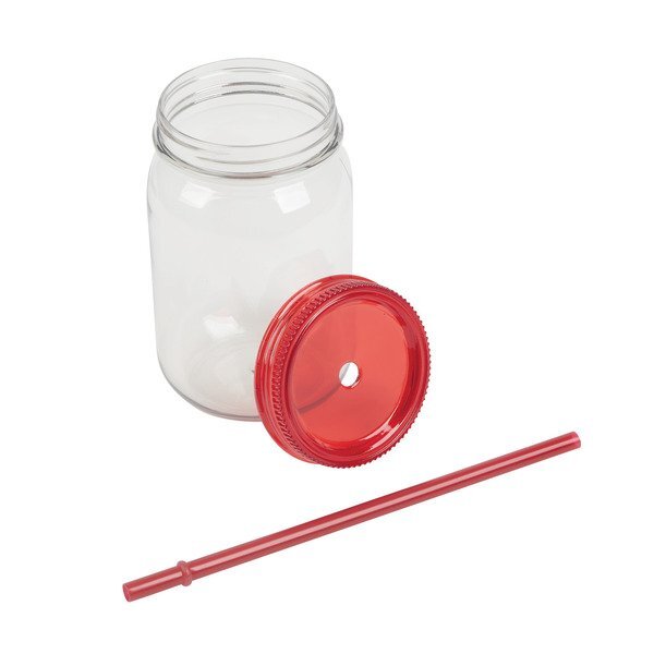 Bootlegger rPET Mason Jar Tumbler w/ Straw, 27oz.