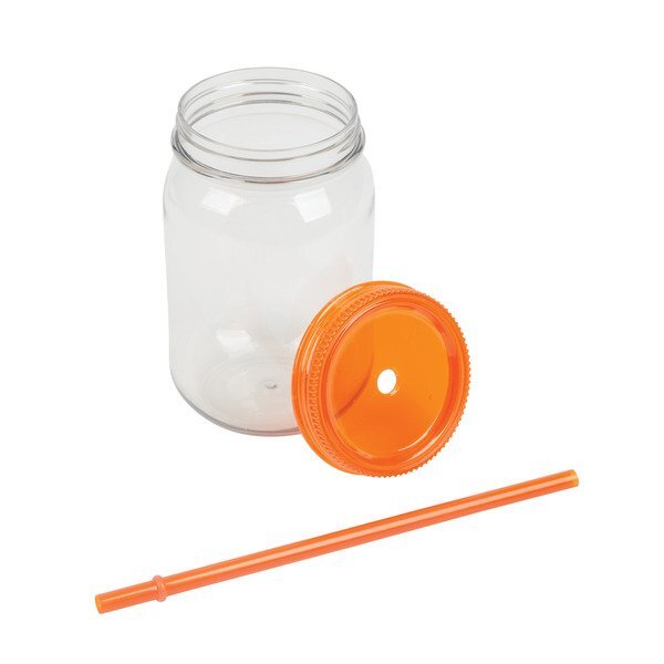 Bootlegger rPET Mason Jar Tumbler w/ Straw, 27oz.