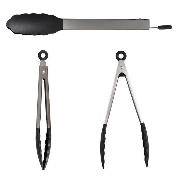 Blaze Stainless & Silicone Tongs, 9"