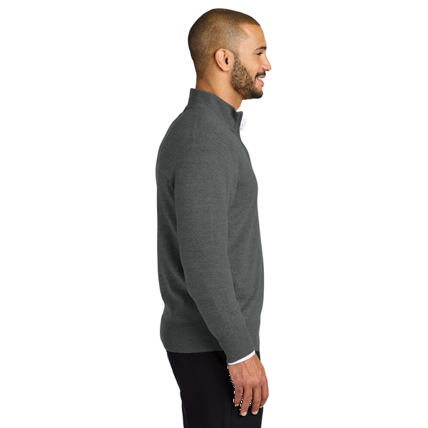 Port Authority® Easy Care Tri-Blend 1/4-Zip Men's Sweater