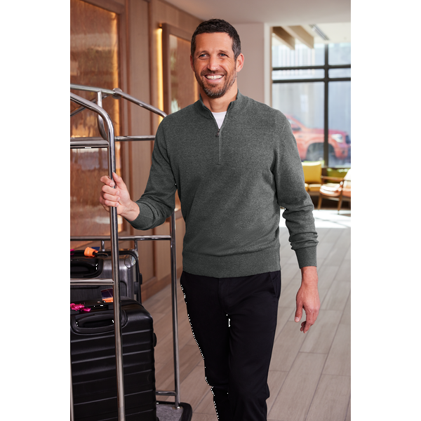 Port Authority® Easy Care Tri-Blend 1/4-Zip Men's Sweater