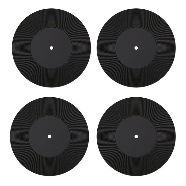 Four Piece Record Coaster Set In Box