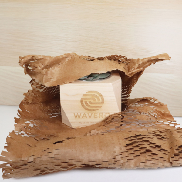 Geometric Maple & Walnut Wooden Planter Kit w/ Succulent