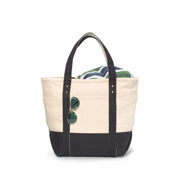 Seaside Zippered Cotton Tote, 16oz.