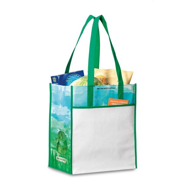 Windsor Laminated Non-Woven Shopper, Kelly Green Pattern