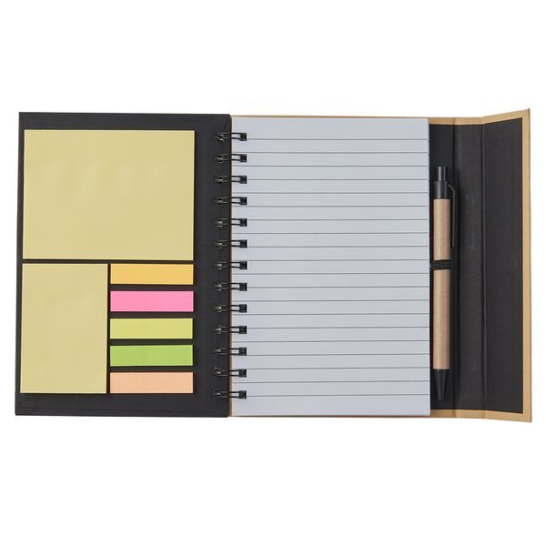 Eco Magnetic Notebook w/ Sticky Notes & Pen, 5" x 7"