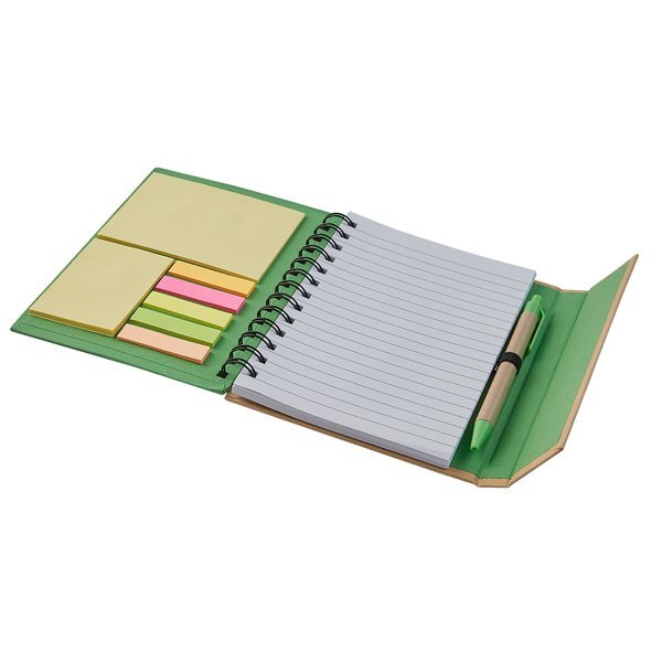 Eco Magnetic Notebook w/ Sticky Notes & Pen, 5" x 7"