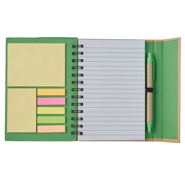 Eco Magnetic Notebook w/ Sticky Notes & Pen, 5" x 7"