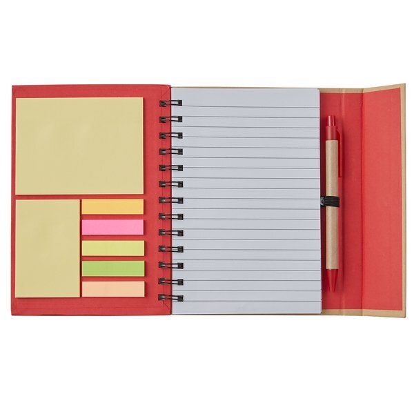 Eco Magnetic Notebook w/ Sticky Notes & Pen, 5" x 7"
