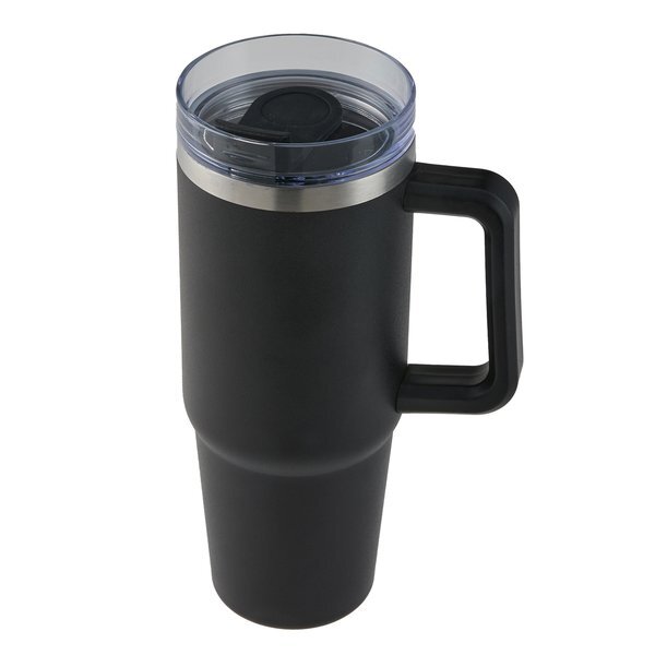 Vancouver Double Wall Vacuum Insulated Stainless Steel Mug w/ Straw, 30oz.