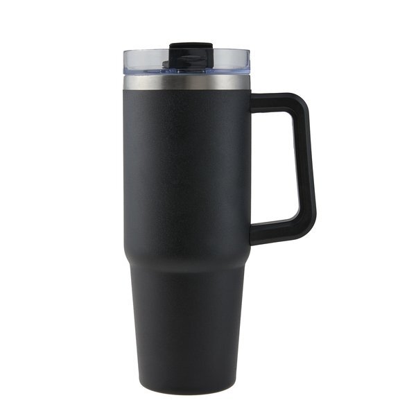 Vancouver Double Wall Vacuum Insulated Stainless Steel Mug w/ Straw, 30oz.