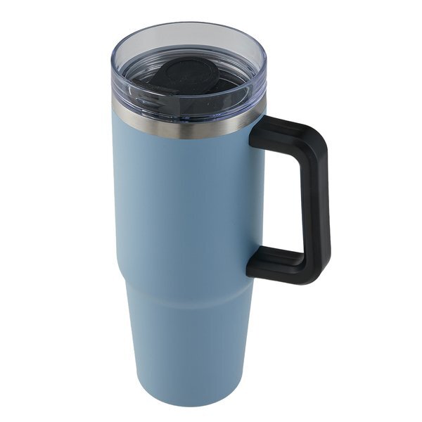 Vancouver Double Wall Vacuum Insulated Stainless Steel Mug w/ Straw, 30oz.