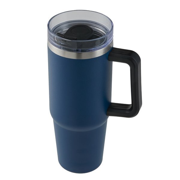 Vancouver Double Wall Vacuum Insulated Stainless Steel Mug w/ Straw, 30oz.