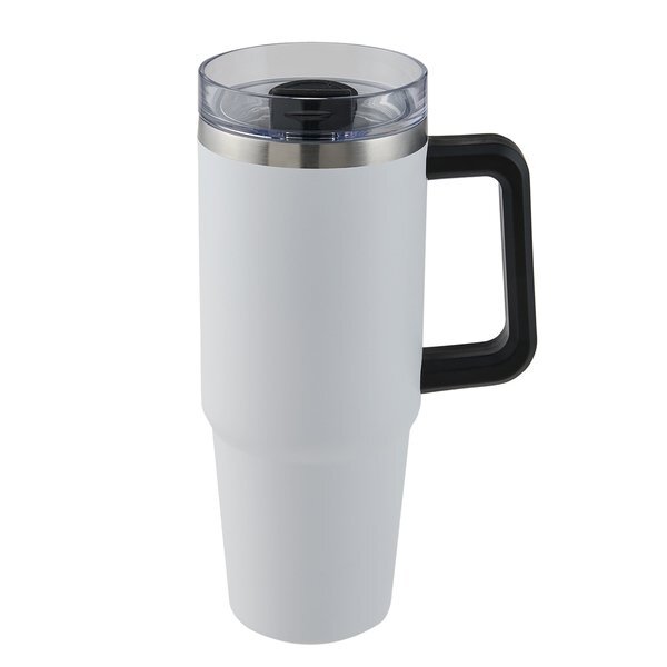 Vancouver Double Wall Vacuum Insulated Stainless Steel Mug w/ Straw, 30oz.