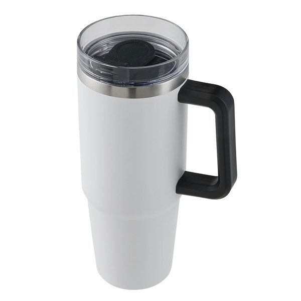 Vancouver Double Wall Vacuum Insulated Stainless Steel Mug w/ Straw, 30oz.
