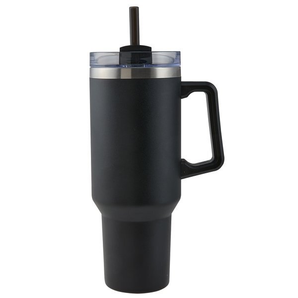 Alaskan Double Wall Vacuum Insulated Stainless Steel Mug w/ Straw, 40oz.