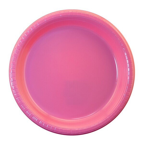 Round Plastic Plate, 7"