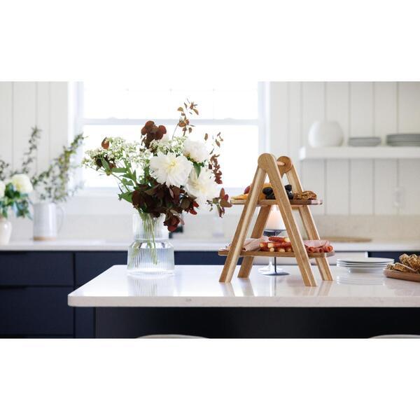 La Cuisine Acacia Wood Two Tier Serving Tray