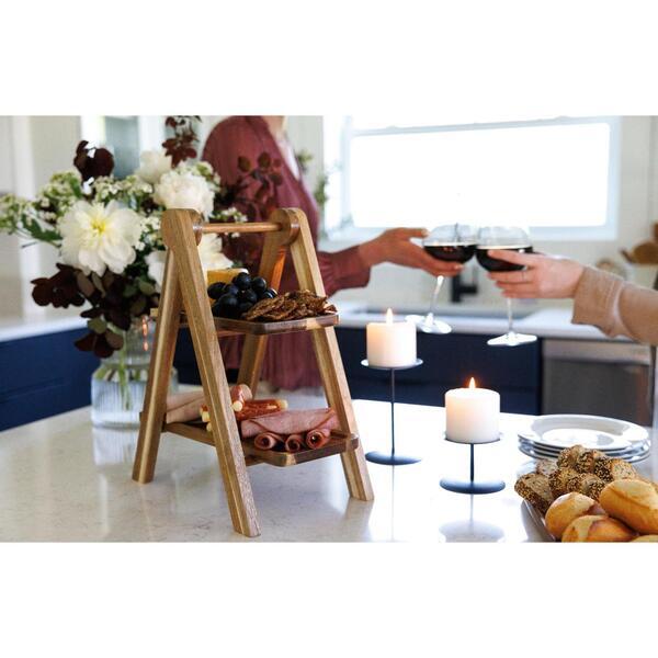 La Cuisine Acacia Wood Two Tier Serving Tray