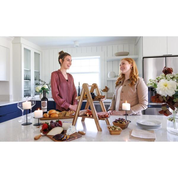 La Cuisine Acacia Wood Two Tier Serving Tray