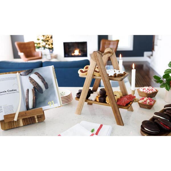 La Cuisine Acacia Wood Two Tier Serving Tray