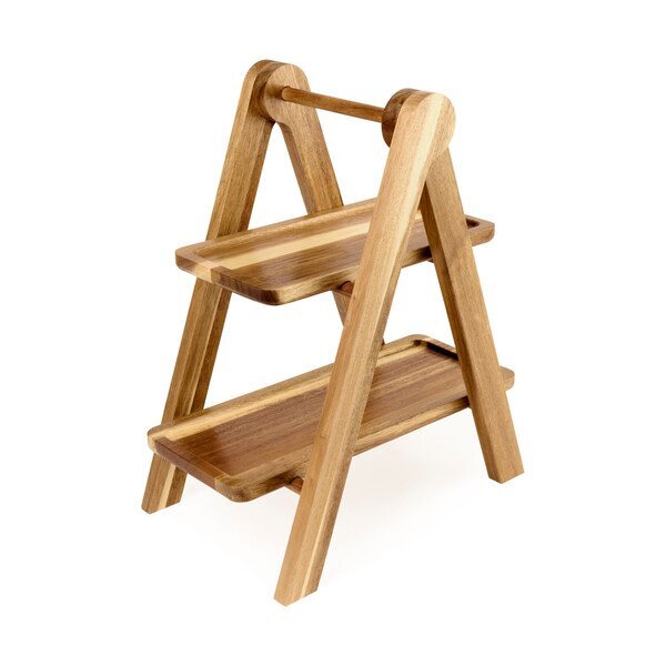 La Cuisine Acacia Wood Two Tier Serving Tray