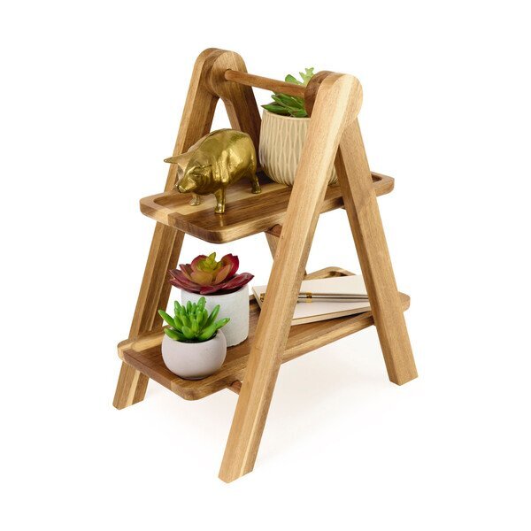 La Cuisine Acacia Wood Two Tier Serving Tray