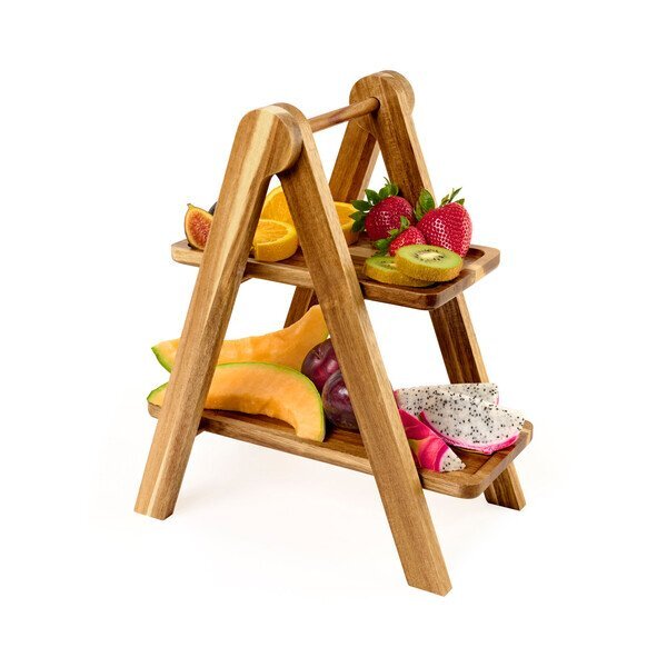 La Cuisine Acacia Wood Two Tier Serving Tray