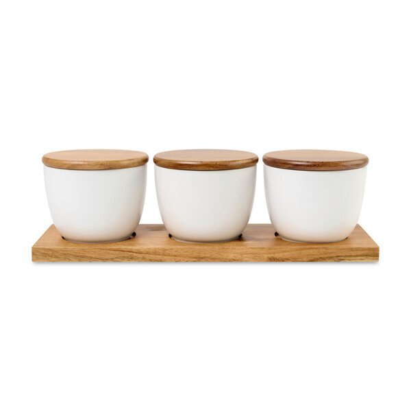 La Cuisine Acacia Wood Appetizer Trio Tray