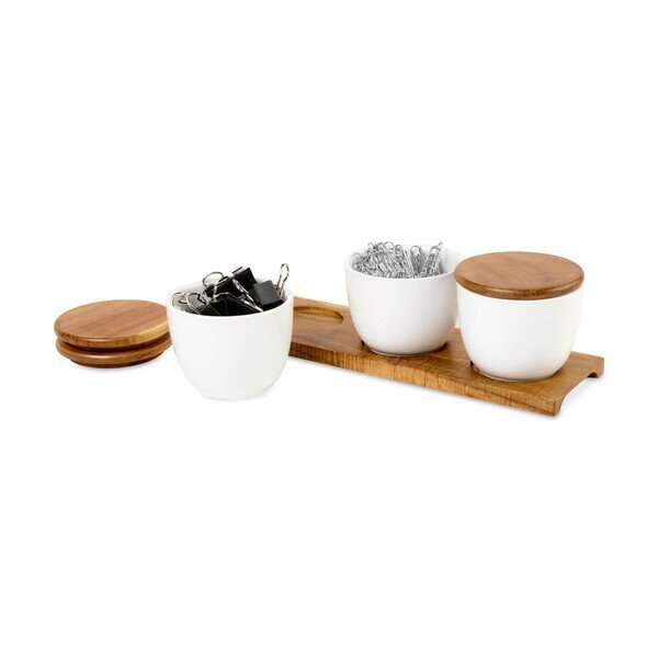 La Cuisine Acacia Wood Appetizer Trio Tray