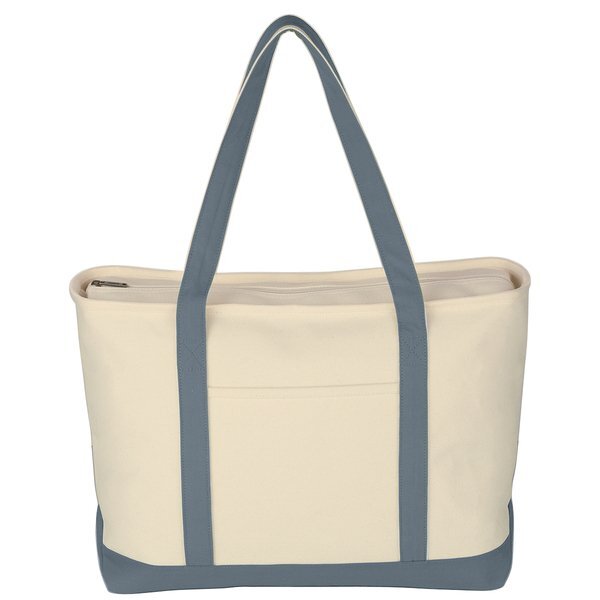 Large Heavy Cotton Canvas Zippered Boat Tote