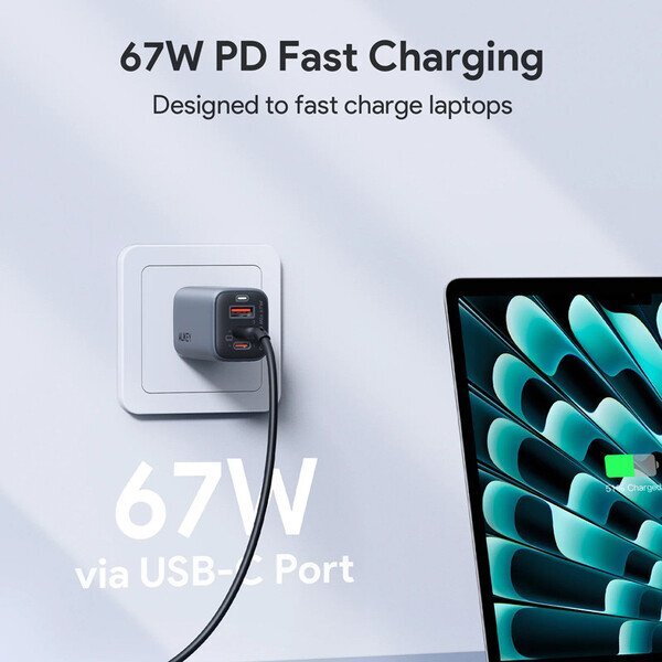 Aukey 3-Port 67W PD Wall Charger