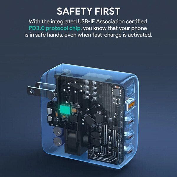 Aukey 4-Port PD 100W Wall Charger