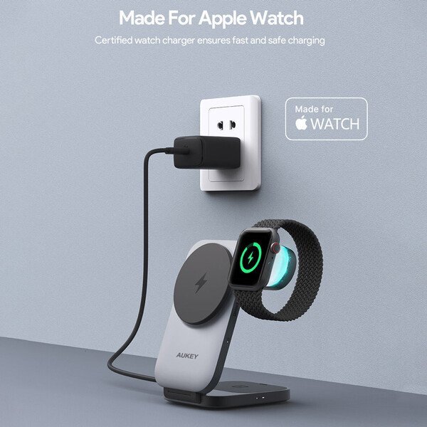 Aukey qi2 Foldable 3-in-1 Magnetic Ultra Fast Wireless Charger