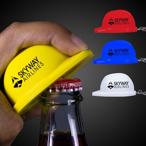 Construction Hat Bottle Opener Key Tag