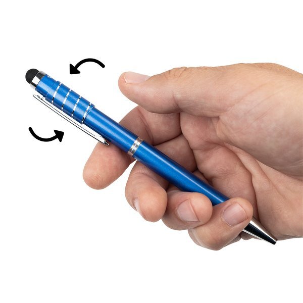 Recycled Aluminum Spinner Pen w/ Stylus