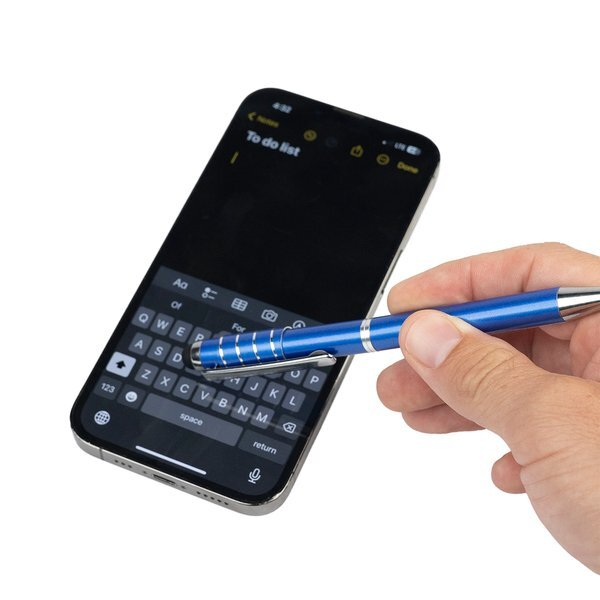 Recycled Aluminum Spinner Pen w/ Stylus