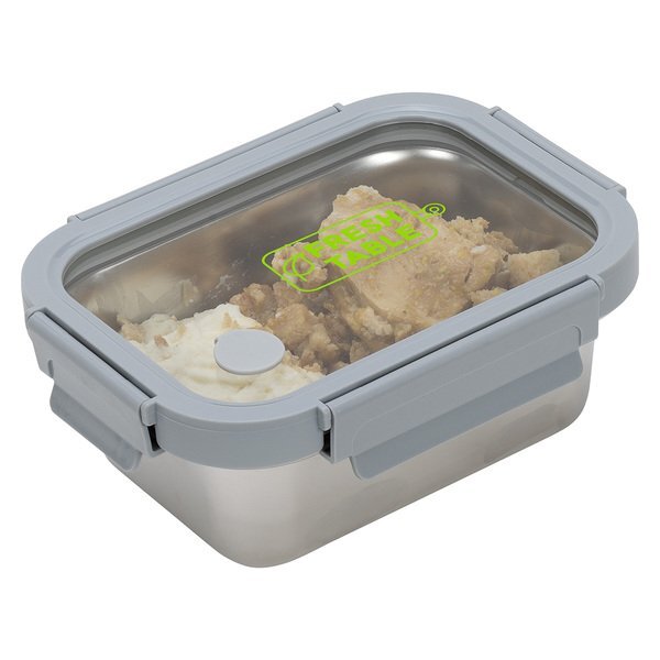 Heat 'N Eat Microwave Stainless Steel Lunch Box w/ Vented Glass Lid