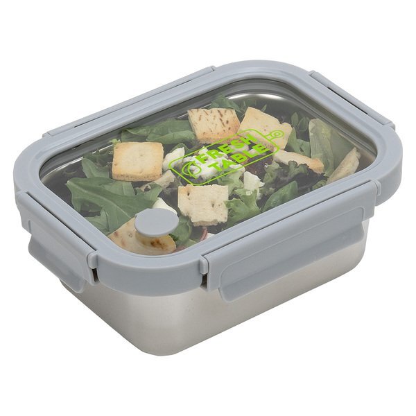 Heat 'N Eat Microwave Stainless Steel Lunch Box w/ Vented Glass Lid