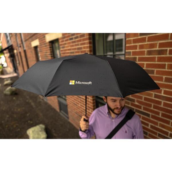 Elements Recycled Auto Open & Close Executive Folding Umbrella, 46" Arc