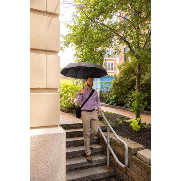 Elements Recycled Auto Open & Close Executive Folding Umbrella, 46" Arc