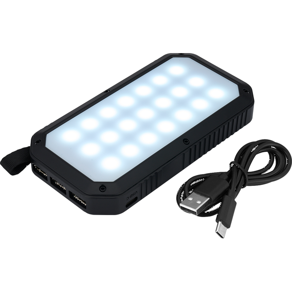 Trio Port Solar Charge LED Power Bank, 8000mAh