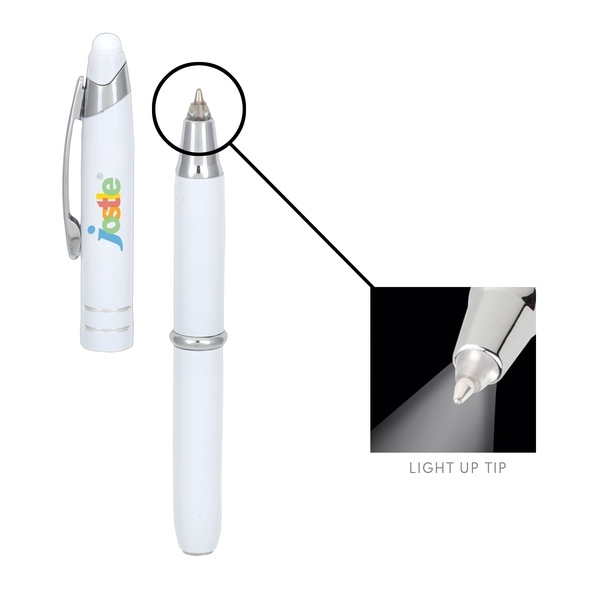 Torch 2 LED Light Stylus Metal Ballpoint Pen