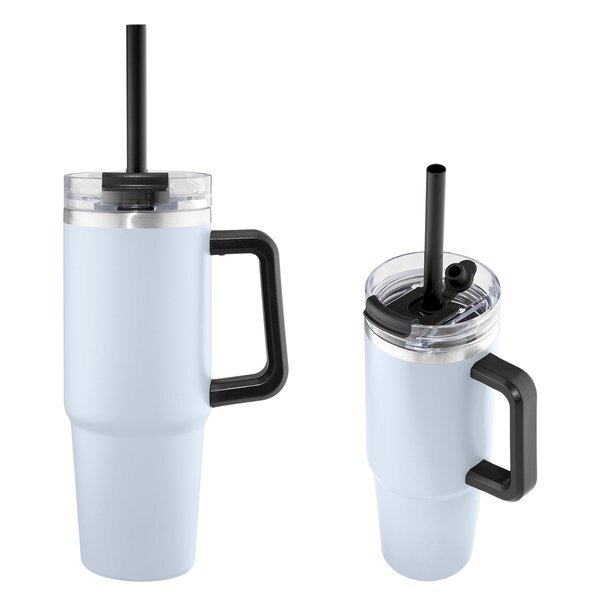 Intrepid Recycled Vacuum Insulated Stainless Steel Tumbler w/ Straw, 30oz.