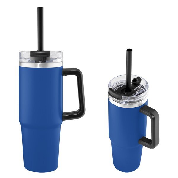 Intrepid Recycled Vacuum Insulated Stainless Steel Tumbler w/ Straw, 30oz.