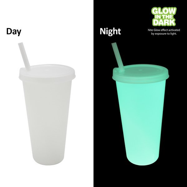 Nite Glow Tumbler w/ Lid & Straw, 26oz.