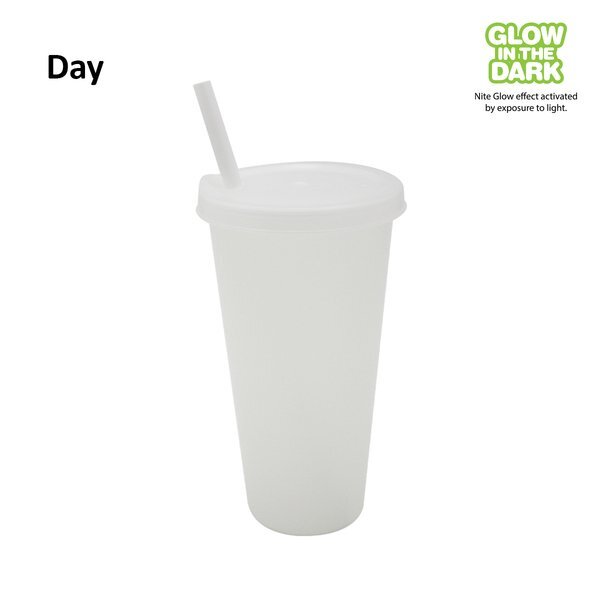Nite Glow Tumbler w/ Lid & Straw, 26oz.
